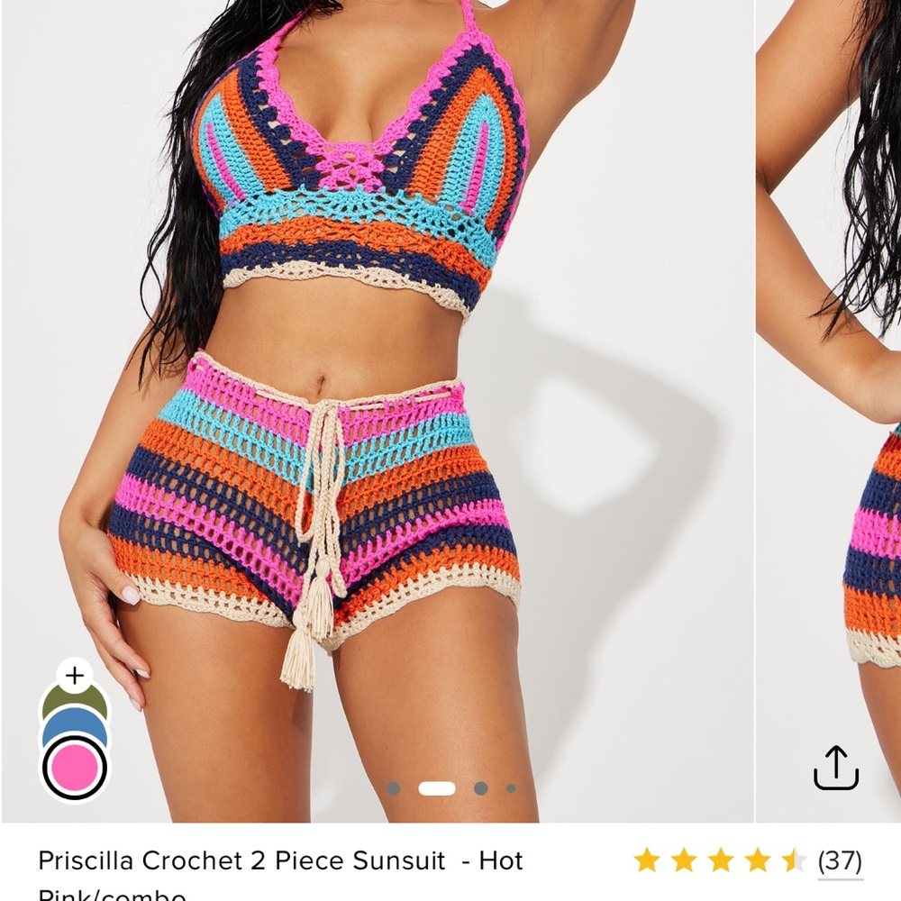 Colorful Crochet Two-Piece Set - Picture 2 of 4